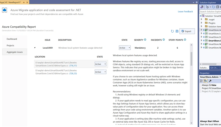 Azure Compatibility Report