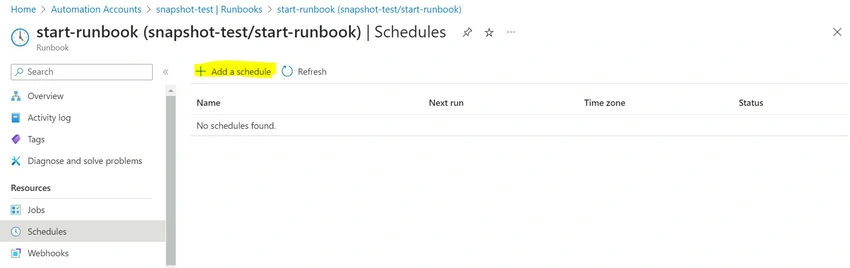 Add a schedule