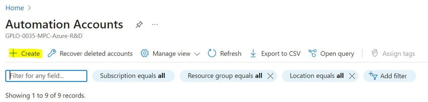 Automation Account
