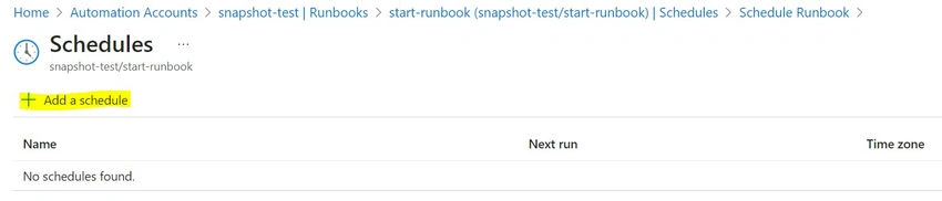 Schedule runbook