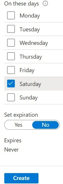 Set expiration