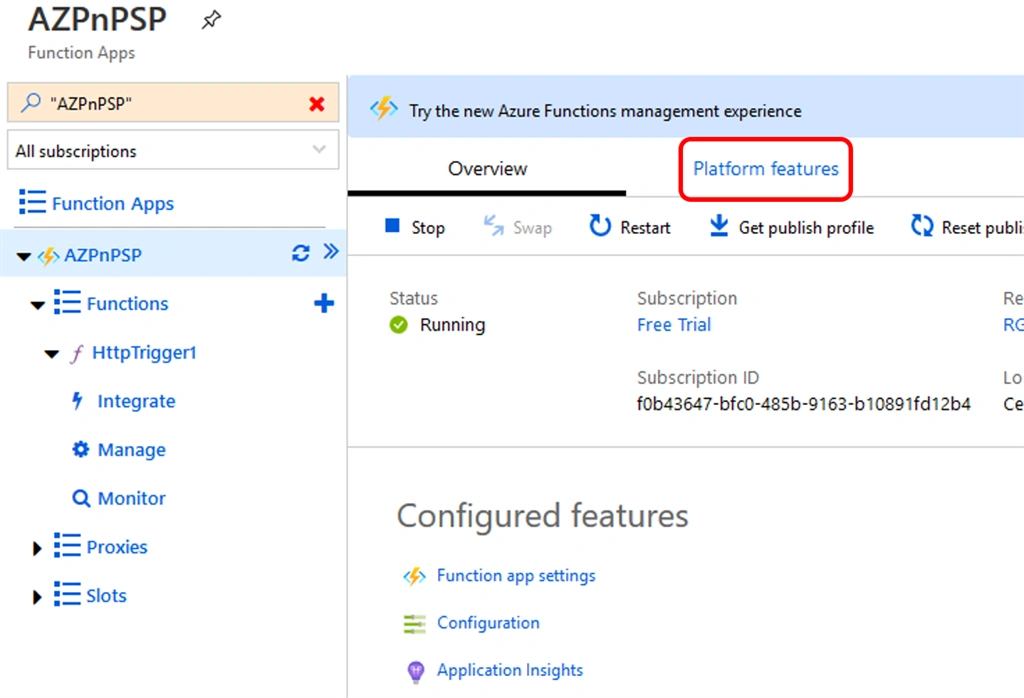 Azure HTTP PowerShell Function App