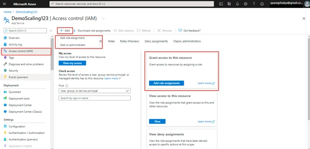 Azure RBAC Role Based Access Control Demonstration With Azure App Service