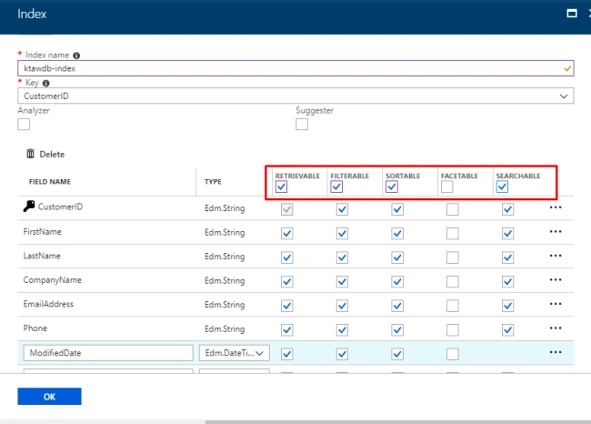 Azure Search - checkboxes