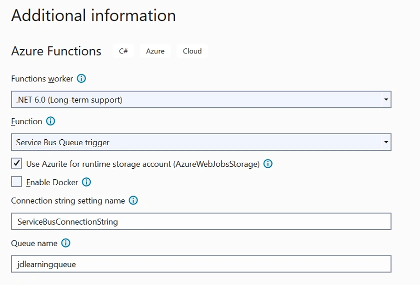 Azure Service Bus implementation using .NET Core 6 and Queue Trigger to fetch messages