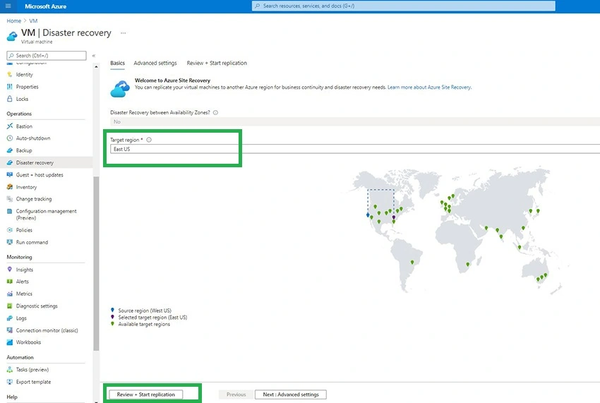 Disaster Recovery for Azure Virtual Machine