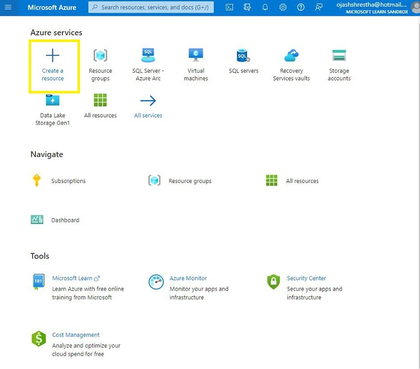 Create a Single Serverless Database in Azure