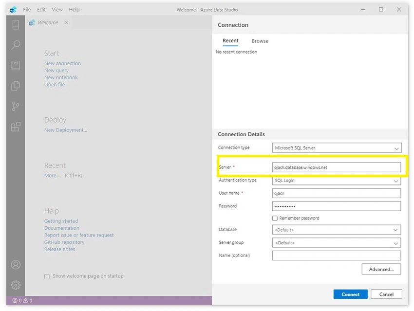 Create a Single Serverless Database in Azure