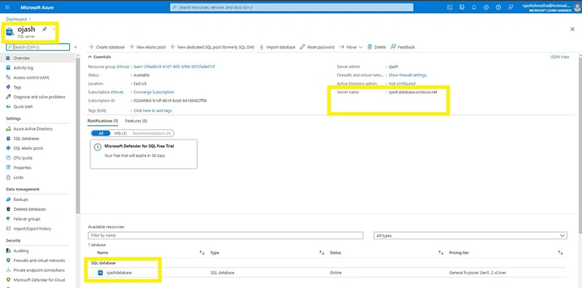 Create a Single Serverless Database in Azure