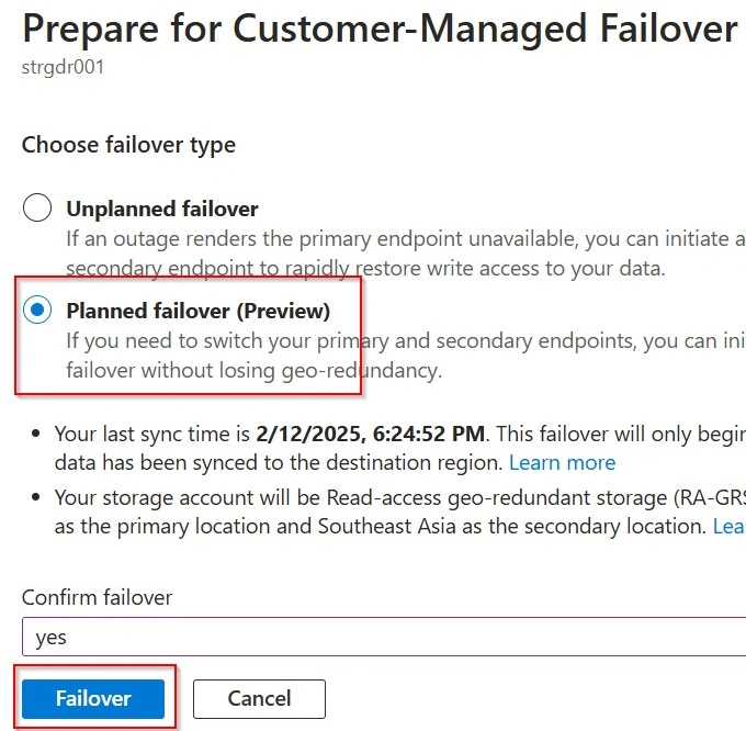 Planned Failover