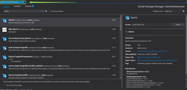 Azure Worker Role With Quartz.Net