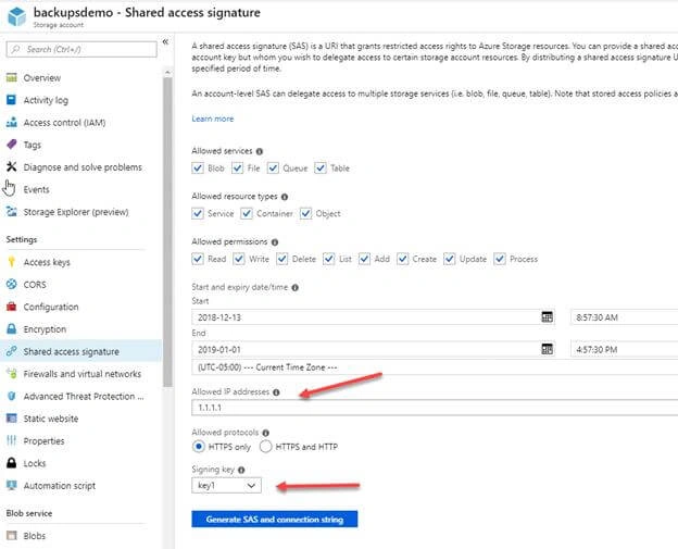 Backing Up A Database To URL