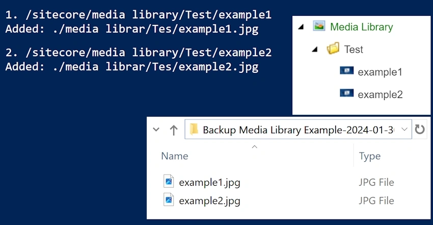 Execute example to backup images
