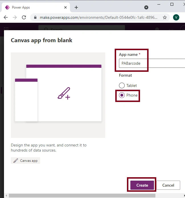 Barcode scanner Control in Power Apps