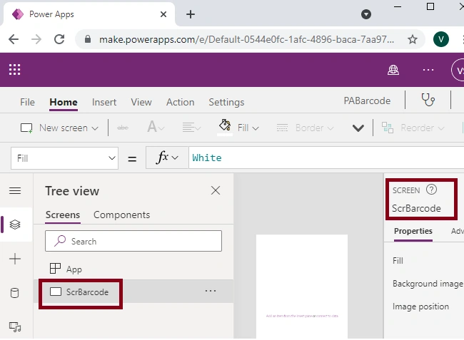 Barcode scanner Control in Power Apps