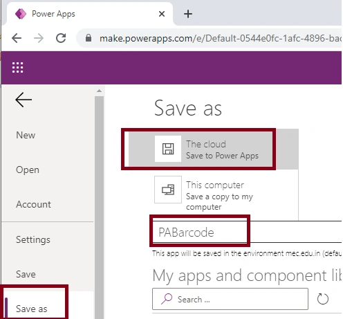 Barcode scanner Control in Power Apps