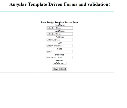 Basic Form Design Using Template Driven Method