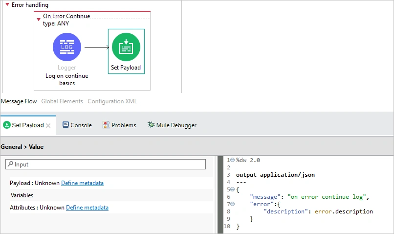 internal error handlers in Mule application