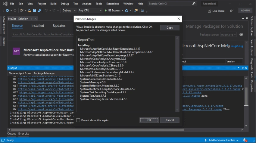 Basic settingsconfiguration of .Net Core Web Application