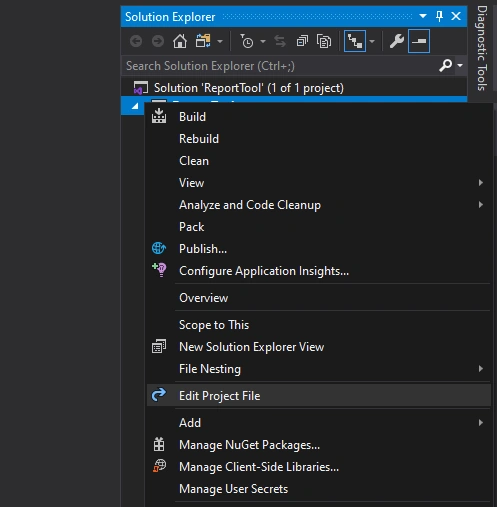 Basic settingsconfiguration of .Net Core Web Application