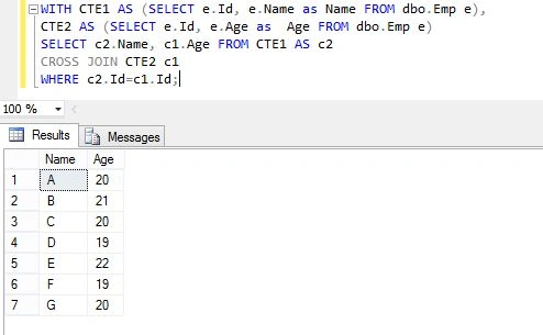 Use Multiple CTE in Single Select Statement