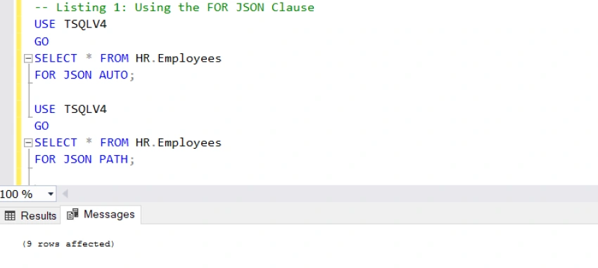 Returning a ResultSet in JSON Format