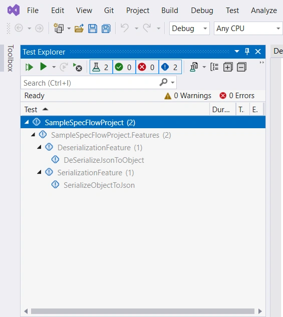 BDD in C# using SpecFlow