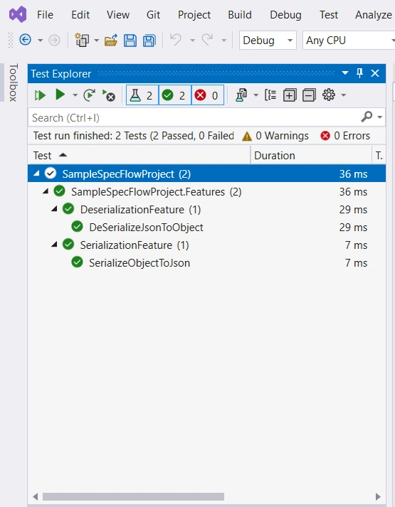 BDD in C# using SpecFlow