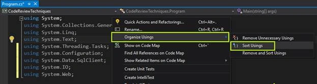 Sort Usings option in Visual Studio 2015