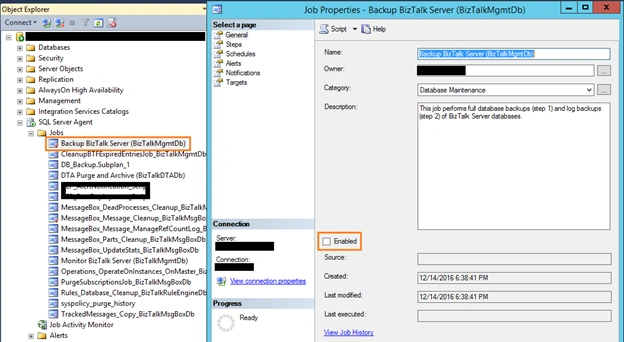 BizTalk SQL Database - Configuration Errors And Resolution