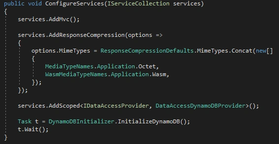 InitializeDynamoDB