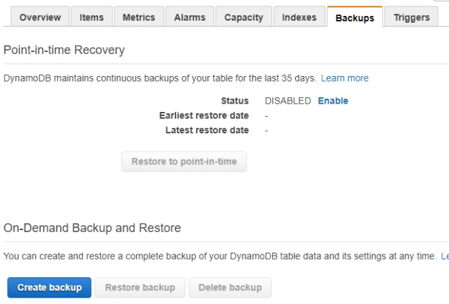 Create backup