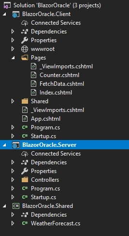 Blazor oracle server