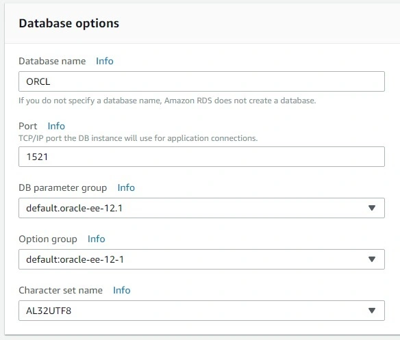 Database options