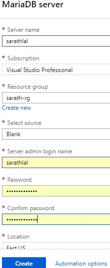Maria DB server-
