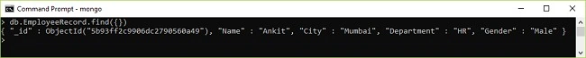 Command prompt mongo(1).