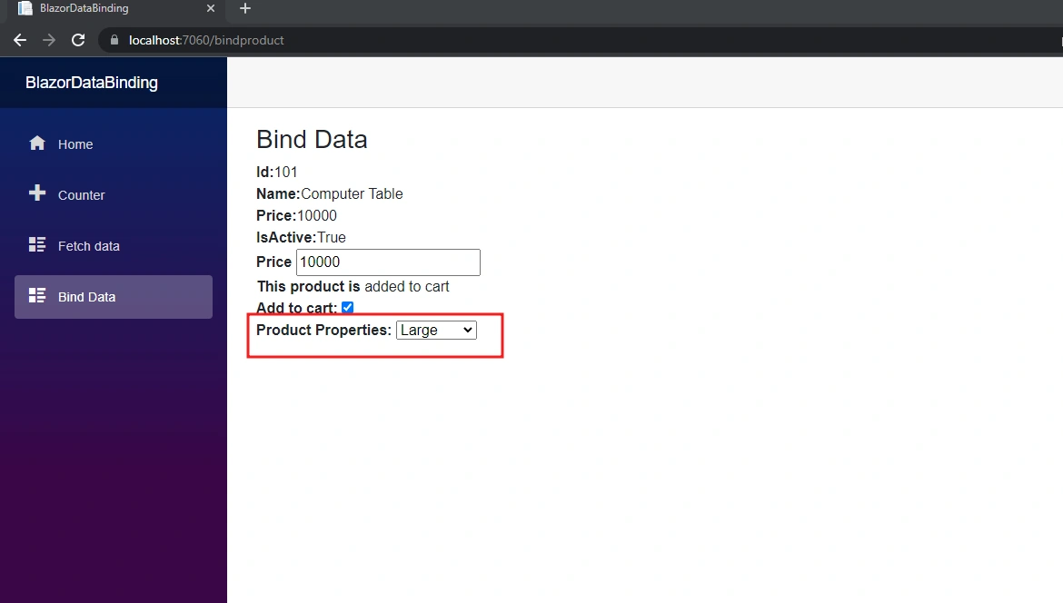 Dropdown Output