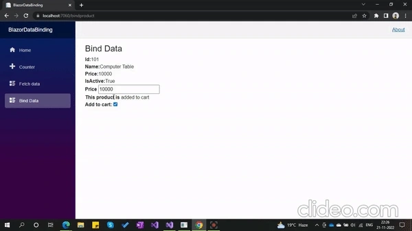 output checkbox data binding