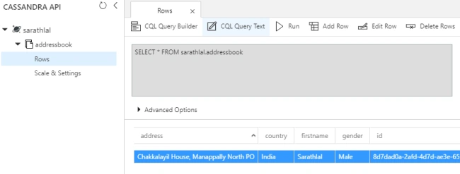 CQL Query Text