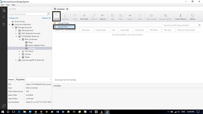 Azure storage explorer