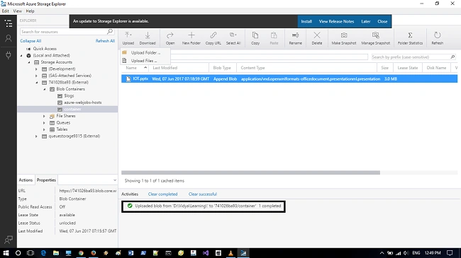Azure storage explorer