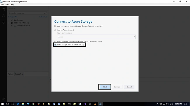 Azure storage explorer