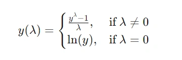 Box Cox Formula