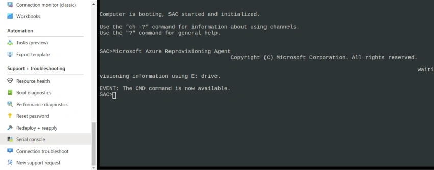 Boot Diagnostic and Serial Console for Azure VM