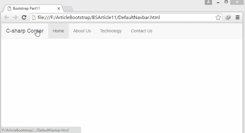 Default Navigation Bar