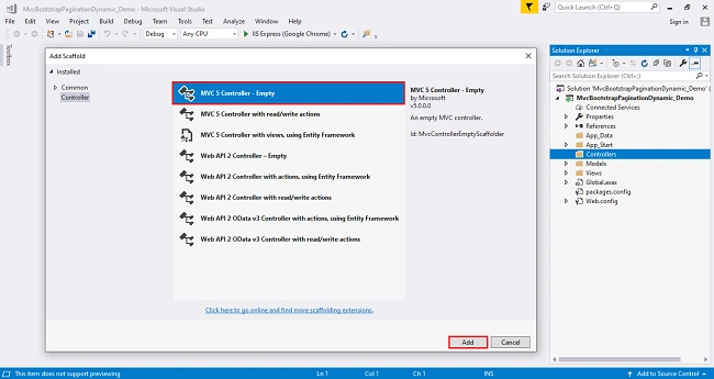 Bootstrap Pagination Dynamically In ASP.NET MVC