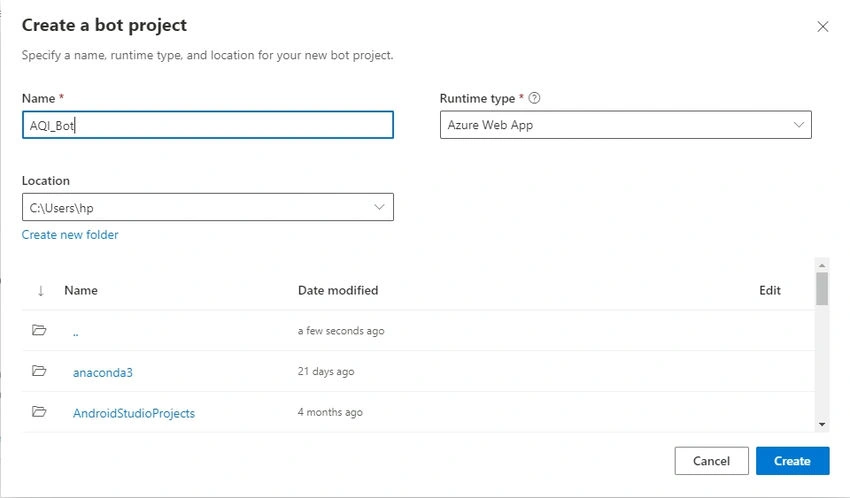 Create a bot
