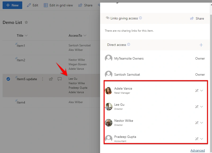 Break inheritance and set item-level permission using Power Automate