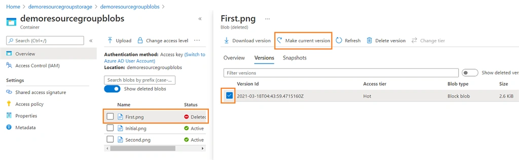 Bring Azure Blob Objects Back To Life