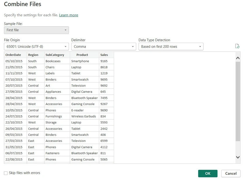 Power Query editor